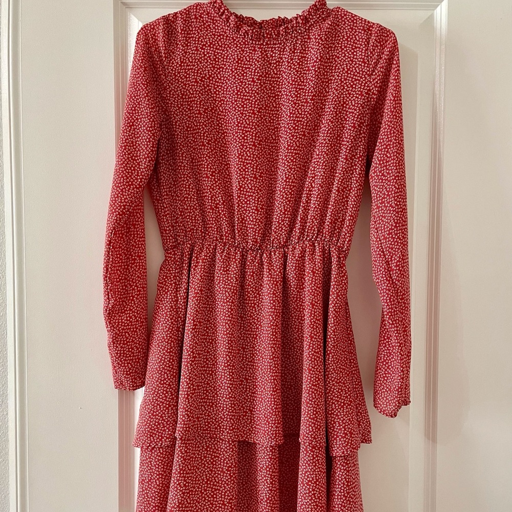 Gianni Bini Spotted Ruffle Dress Size XS